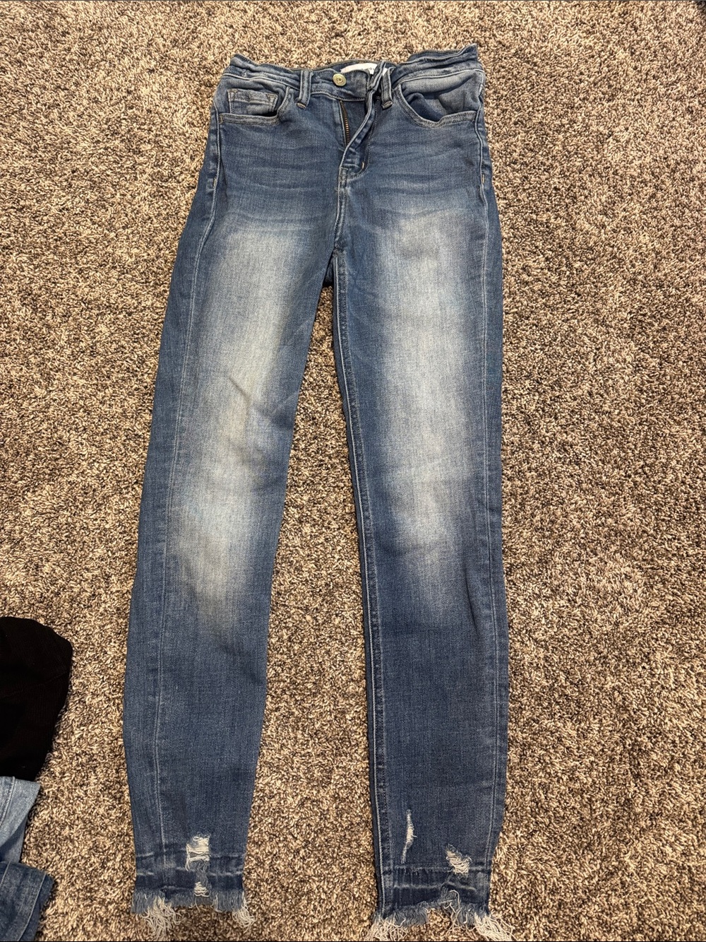 Flying Monkey Medium Blue Distressed Skinny Jeans